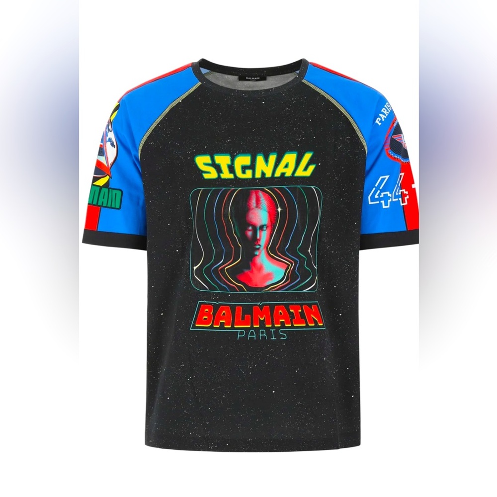 - Balmain Multicolor Spacial Print T-Shirt size medium